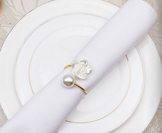 Napkin Ring - # J (Pearl / Flower)