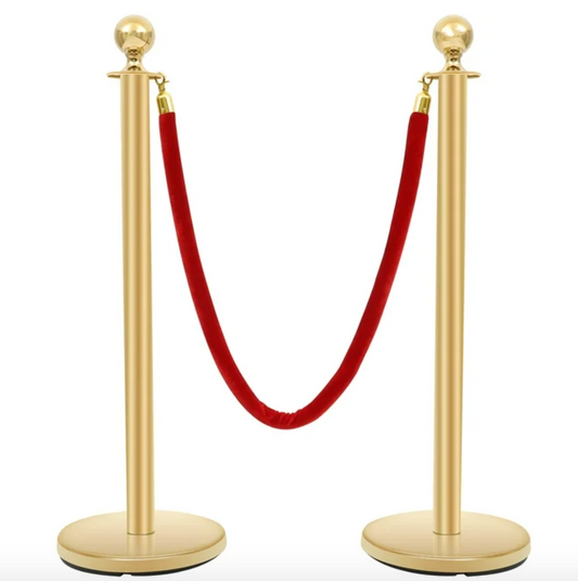 Red Carpet Ropes & Poles - Gold / Round Pole - Pack (2 Pcs)